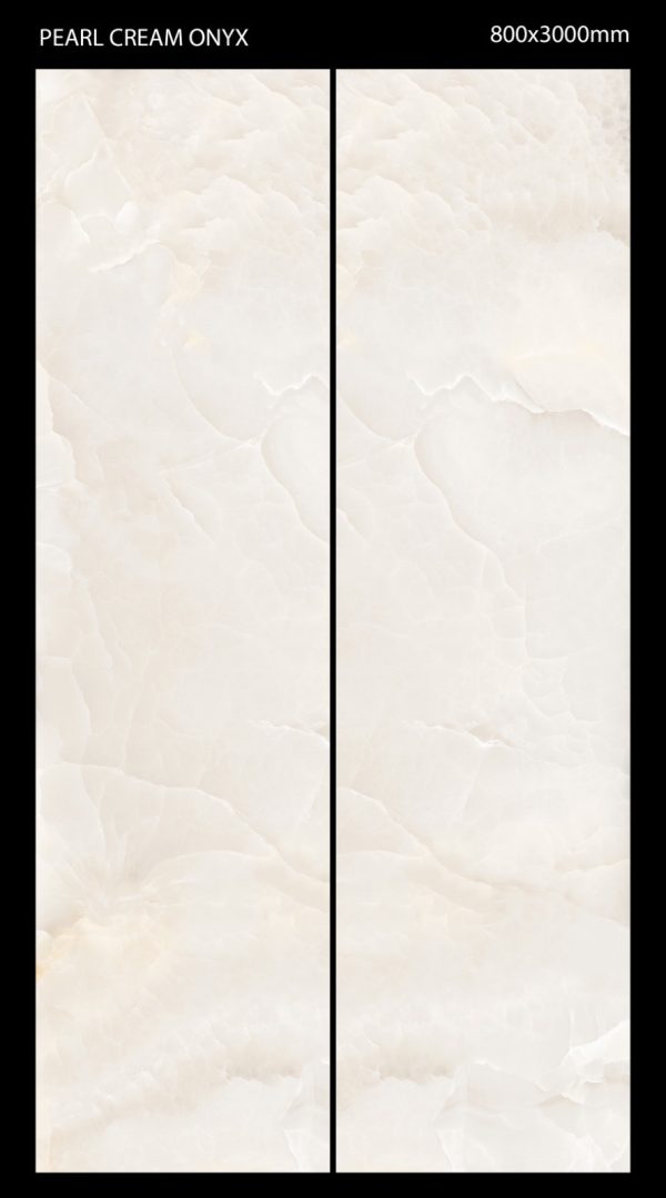 Đá nung kết cao cấp Pearl Cream Onyx kích thước 80x3000x15mm