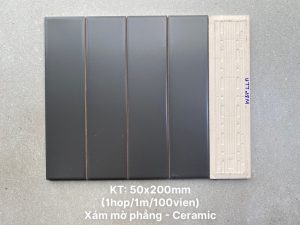 gạch thẻ xám mờ phẳng kích thước 50x200mm UTT28M